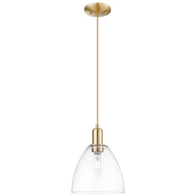 Innovations Lighting Arcadia Bristol 9"w Champagne Bronze Cord Mini Pendant W/ Clear Shade