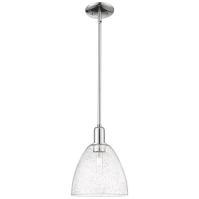 Innovations Lighting Arcadia Bristol 9"w Chrome Stem Hung Mini Pendant W/ Seedy Shade
