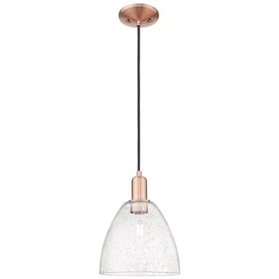 Innovations Lighting Arcadia Bristol 9"w Copper Cord Hung Mini Pendant With Seedy Shade