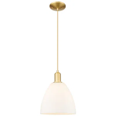 Innovations Lighting Arcadia Bristol 9"w Gold Cord Hung Mini Pendant W/ Matte White Shade
