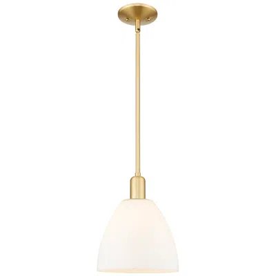 Innovations Lighting Arcadia Bristol 9"w Gold Stem Hung Mini Pendant W/ Matte White Shade