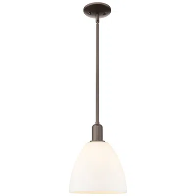 Innovations Lighting Arcadia Bristol 9"w Oiled Bronze Stem Pendant W/ Matte White Shade
