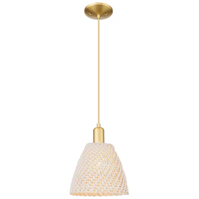 Innovations Lighting Arcadia Bristol Natural 9" Wide Satin Gold Mini Pendant