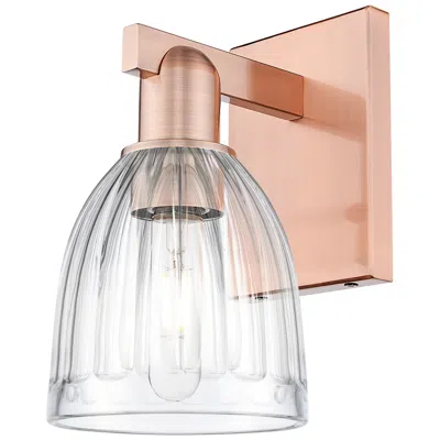 Innovations Lighting Arcadia Brookfield 11" High Antique Copper Sconce With Clear Shade