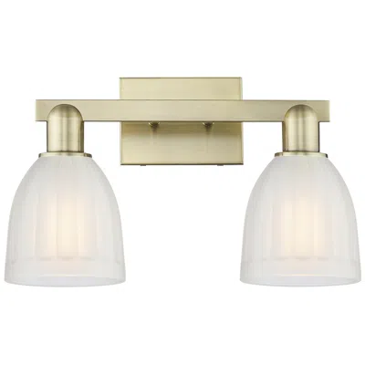 Innovations Lighting Arcadia Brookfield 17"w 2 Light Brass Vanity Light With White Shade In Gold