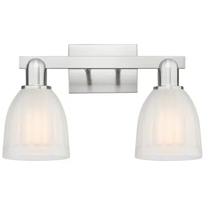 Innovations Lighting Arcadia Brookfield 17"w 2 Light Nickel Bath Light W/ White Shade