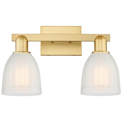 Innovations Lighting Arcadia Brookfield 17"w 2 Light Satin Gold Vanity Light W/ White Shade