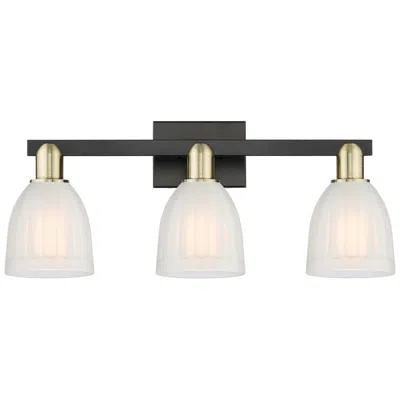 Innovations Lighting Arcadia Brookfield 25"w 3 Light Black Brass Bath Light W/ White Shade