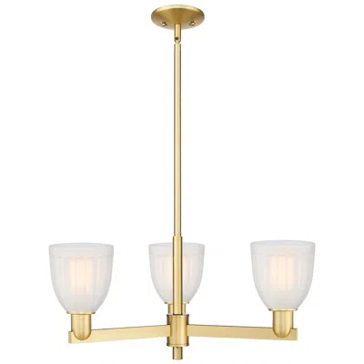 Innovations Lighting Arcadia Brookfield 28"w 3 Light Gold Stem Chandelier W/ White Shade