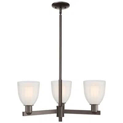 Innovations Lighting Arcadia Brookfield 28"w 3-lt Oiled Bronze Stem Chandelier W/ White Shade In Brown