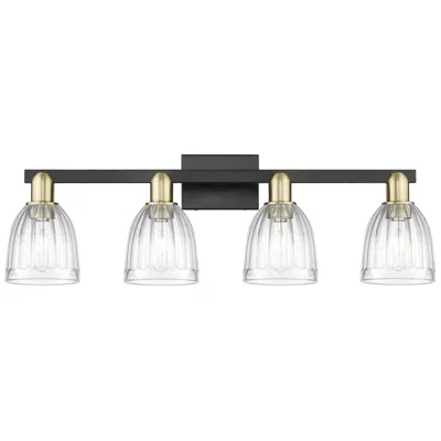 Innovations Lighting Arcadia Brookfield 33"w 4 Light Black Brass Bath Light W/ Clear Shade