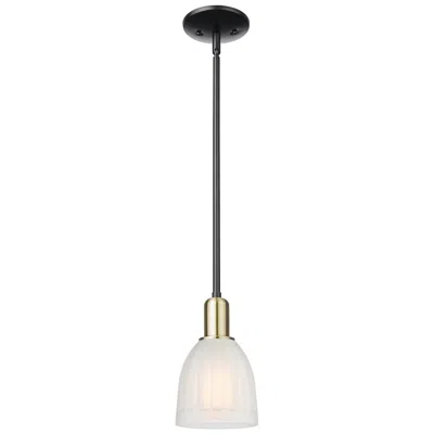 Innovations Lighting Arcadia Brookfield 6"w Black Brass Stem Mini Pendant W/ White Shade