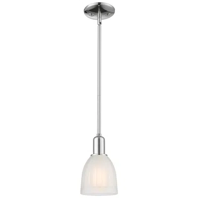 Innovations Lighting Arcadia Brookfield 6"w Chrome Stem Hung Mini Pendant W/ White Shade
