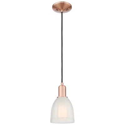 Innovations Lighting Arcadia Brookfield 6"w Copper Cord Hung Mini Pendant With White Shade
