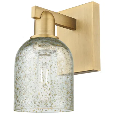 Innovations Lighting Arcadia Caledonia 11" High Brushed Brass Sconce With Mica Shade