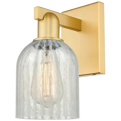 Innovations Lighting Arcadia Caledonia 11" High Satin Gold Sconce With Mouchette Shade