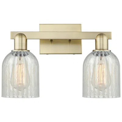 Innovations Lighting Arcadia Caledonia 16"w 2 Light Brass Vanity Light With Mouchette Shade In Gold