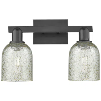 Innovations Lighting Arcadia Caledonia 16"w 2 Light Matte Black Bath Light With Mica Shade