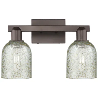 Innovations Lighting Arcadia Caledonia 16"w 2 Light Oiled Bronze Vanity Light W/ Mica Shade
