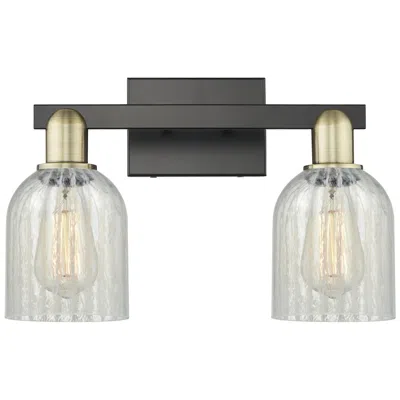 Innovations Lighting Arcadia Caledonia 16"w 2-lt Black Brass Bath Light W/ Mouchette Shade