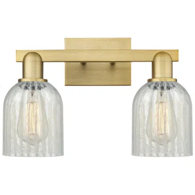 Innovations Lighting Arcadia Caledonia 16"w 2-lt Brushed Brass Vanity W/ Mouchette Shade In Gold