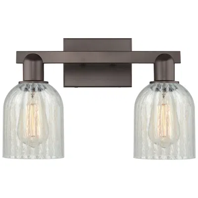 Innovations Lighting Arcadia Caledonia 16"w 2-lt Oiled Bronze Bath Light W/ Mouchette Shade