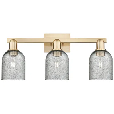 Innovations Lighting Arcadia Caledonia 24"w 3 Light Bronze Vanity Light W/ Charcoal Shade In Gold