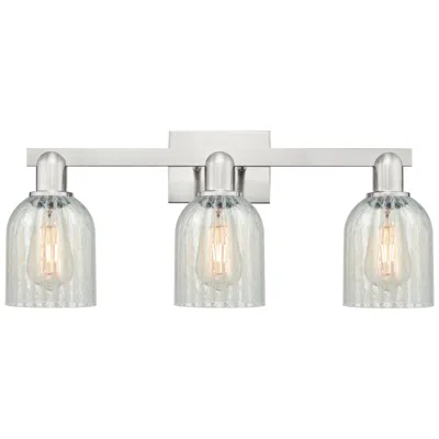 Innovations Lighting Arcadia Caledonia 24"w 3 Light Nickel Bath Light W/ Mouchette Shade