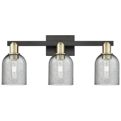 Innovations Lighting Arcadia Caledonia 24"w 3-lt Black Brass Bath Light W/ Charcoal Shade