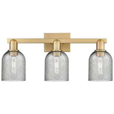 Innovations Lighting Arcadia Caledonia 24"w 3-lt Brushed Brass Bath Light W/ Charcoal Shade
