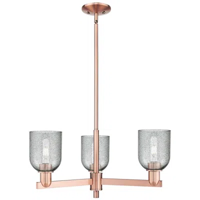 Innovations Lighting Arcadia Caledonia 27"w 3-lt Copper Stem Chandelier W/ Charcoal Shade