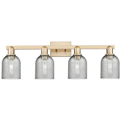 Innovations Lighting Arcadia Caledonia 32"w 4 Light Bronze Vanity Light W/ Charcoal Shade In Gray