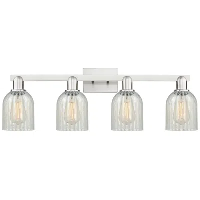 Innovations Lighting Arcadia Caledonia 32"w 4 Light Nickel Bath Light W/ Mouchette Shade