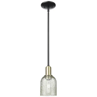 Innovations Lighting Arcadia Caledonia 5"w Black Brass Stem Hung Mini Pendant W/ Mica Shade