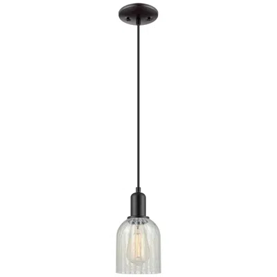 Innovations Lighting Arcadia Caledonia 5"w Black Cord Hung Mini Pendant W/ Mouchette Shade