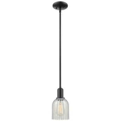 Innovations Lighting Arcadia Caledonia 5"w Black Stem Hung Mini Pendant W/ Mouchette Shade