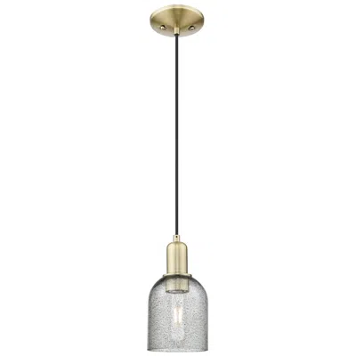Innovations Lighting Arcadia Caledonia 5"w Brass Cord Hung Mini Pendant With Charcoal Shade