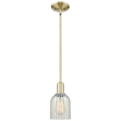 Innovations Lighting Arcadia Caledonia 5"w Brass Stem Hung Mini Pendant W/ Mouchette Shade
