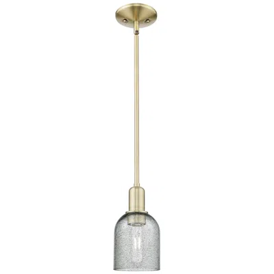 Innovations Lighting Arcadia Caledonia 5"w Brass Stem Hung Mini Pendant With Charcoal Shade