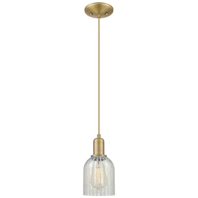 Innovations Lighting Arcadia Caledonia 5"w Brushed Brass Cord Pendant W/ Mouchette Shade
