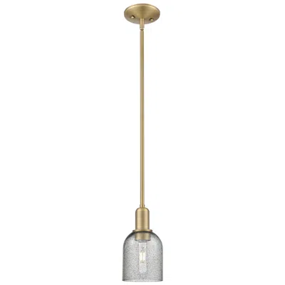 Innovations Lighting Arcadia Caledonia 5"w Brushed Brass Stem Pendant W/ Charcoal Shade In Multi