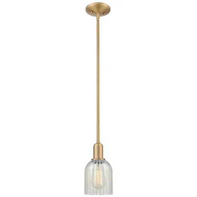 Innovations Lighting Arcadia Caledonia 5"w Brushed Brass Stem Pendant W/ Mouchette Shade In Gold