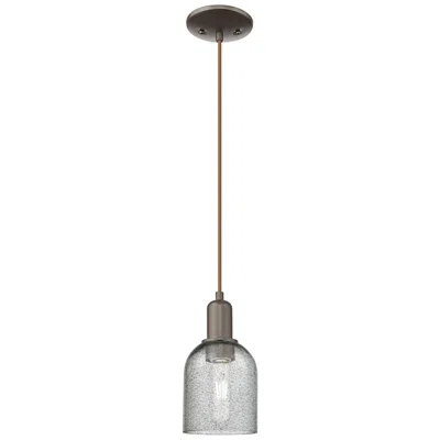 Innovations Lighting Arcadia Caledonia 5"w Oiled Bronze Cord Mini Pendant W/ Charcoal Shade