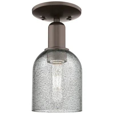 Innovations Lighting Arcadia Caledonia 5"w Oiled Bronze Semi.flush Mount W/ Charcoal Shade In Multi