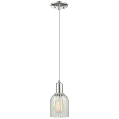Innovations Lighting Arcadia Caledonia 5"w Polished Nickel Cord Pendant W/ Mouchette Shade In Silver