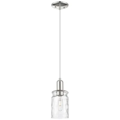 Innovations Lighting Arcadia Candor 5"w Polished Nickel Cord Pendant W/ Clear Waterglass Shade
