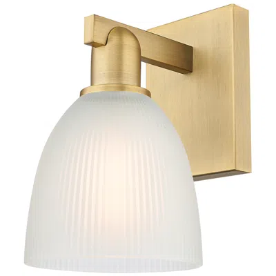 Innovations Lighting Arcadia Castile 11" High Brushed Brass Sconce With White Shade