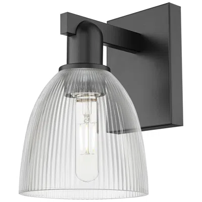 Innovations Lighting Arcadia Castile 11" High Matte Black Sconce With Clear Shade