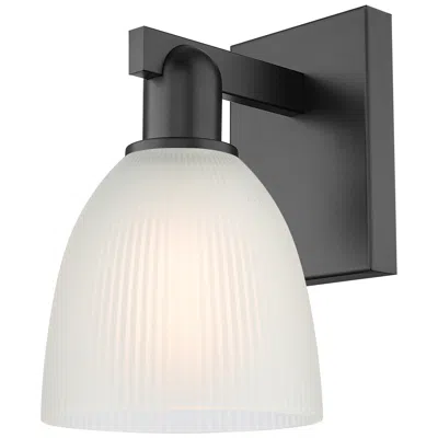 Innovations Lighting Arcadia Castile 11" High Matte Black Sconce With White Shade