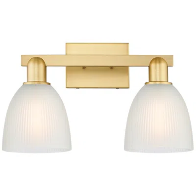 Innovations Lighting Arcadia Castile 17"w 2 Light Satin Gold Vanity Light With White Shade